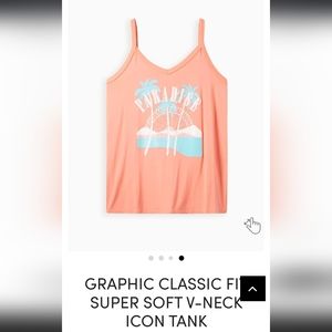 NWT TORRID- Coral SUPER SOFT V-NECK TANK, size 3
